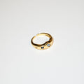 Gold-Tone Adjustable Ring with Blue Gemstone & Star Detail
