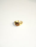 Gold Oval Stone Open Ring