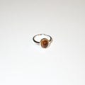 Amber-Tone Oval Stone Silver Ring