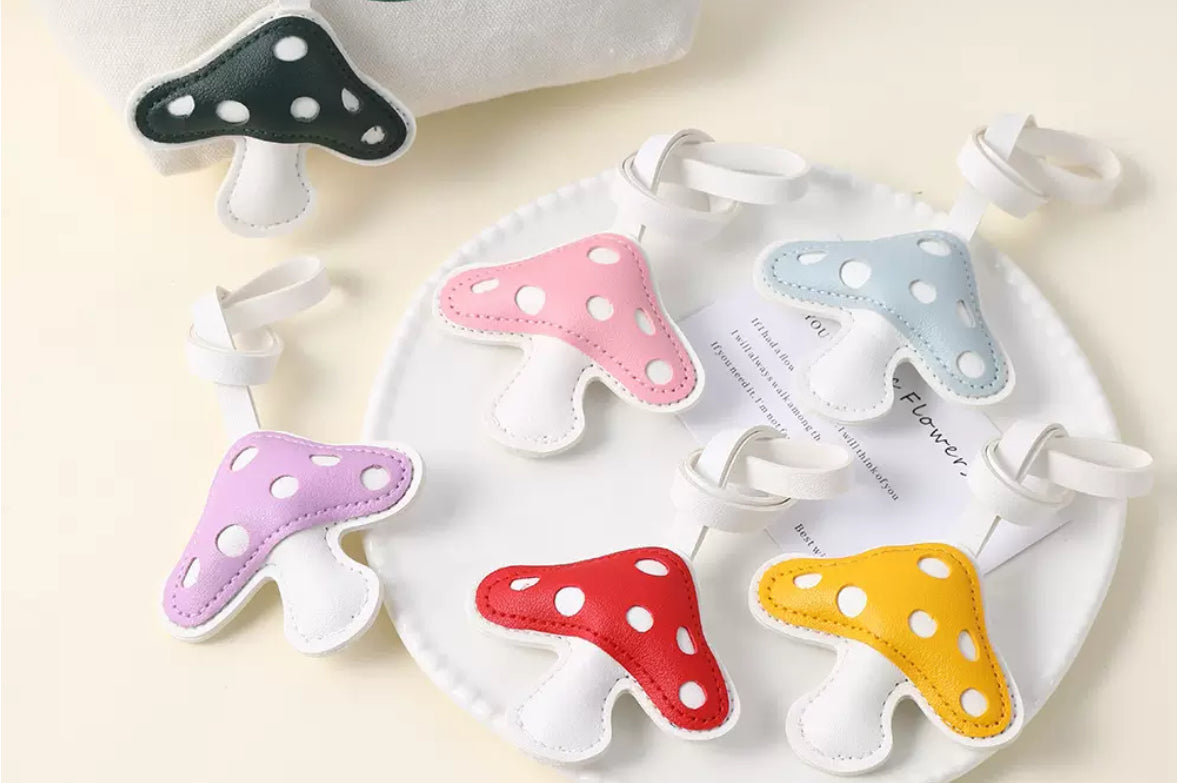 Pre-order Spring Mushroom Bag Charm-Cute PU leather Keychain(Aesthetic Gift)🍄Limited drop